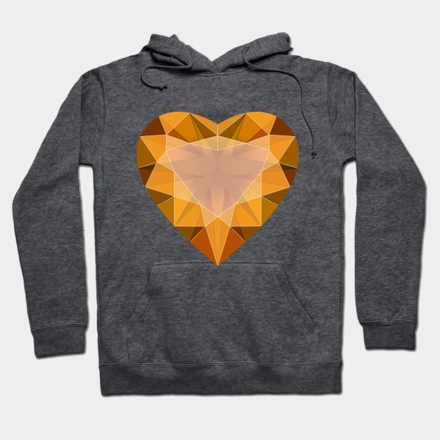 Orange Citrine Heart Shaped Gemstone Hoodie by Vivid Chaos